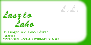 laszlo laho business card